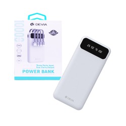 Power Bank Devia EP-189 com 4-em-1 Outputs USB+Lightning+Micro+Tipo-C 2A 10000mAh Branco Power Bank Devia EP-189 com 4-em-1 Outputs USB+Lightning+Micro+Tipo-C 2A 10000mAh Branco